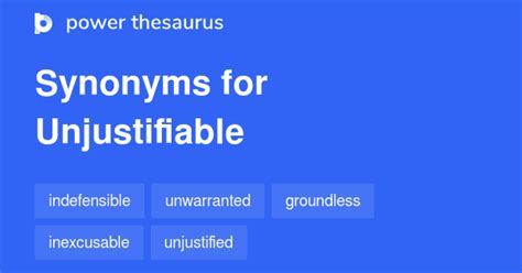 unjustifiable synonym.